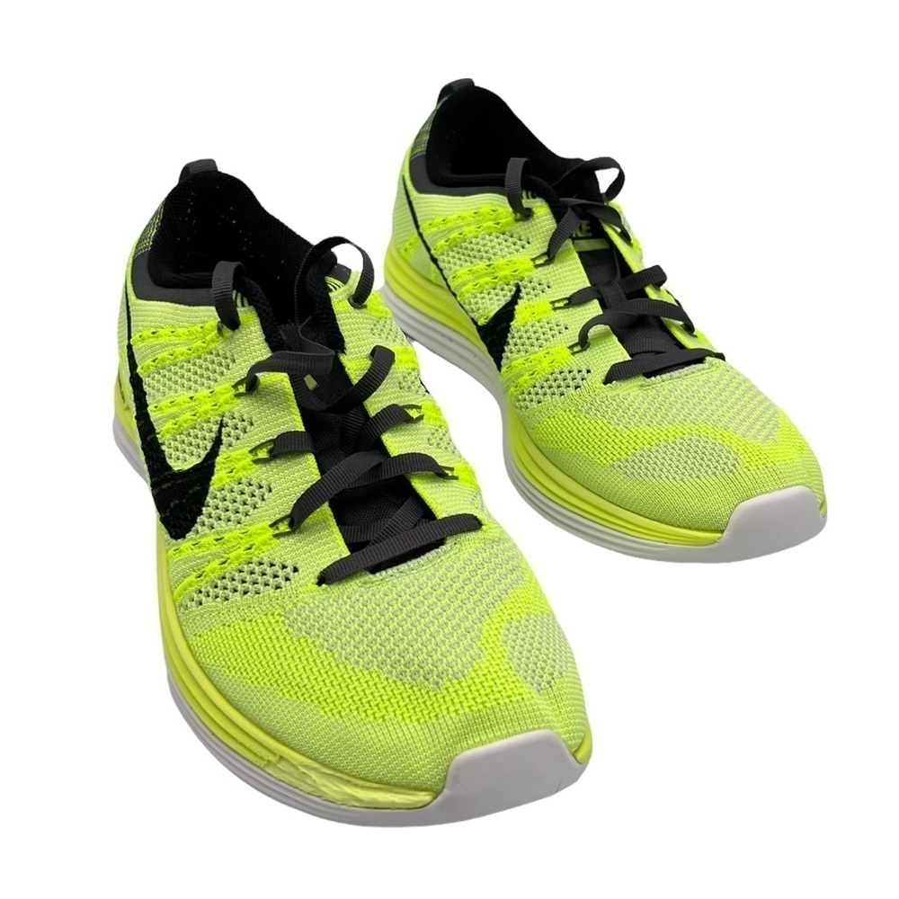Nike Green Flyknit Lunar1+ 'Volt' Sneakers Size 8.5 Men's